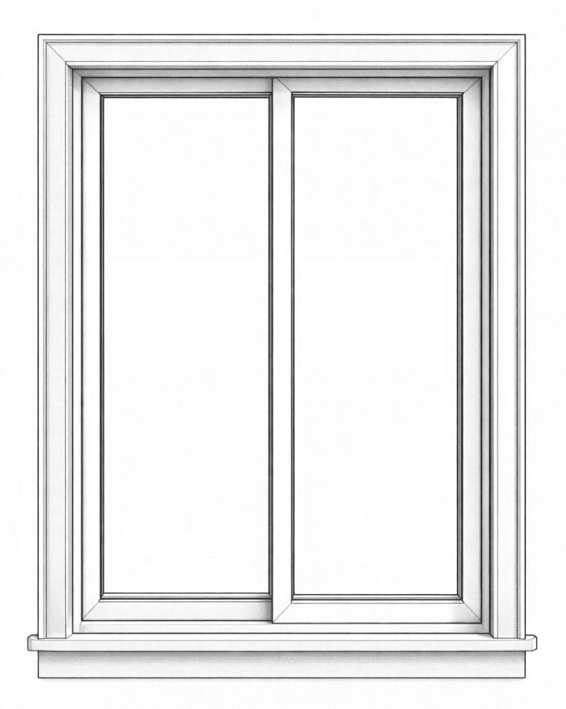 Sliding High-Efficiency Vinyl Window with/ Low-E <100UI