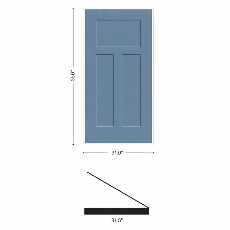 Exterior 3 Panel FBR Craftsman 2-Panel Shaker - Painted: Customer Provided Handset